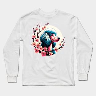 Poodle Enjoys Spring Amidst Cherry Blossoms Long Sleeve T-Shirt